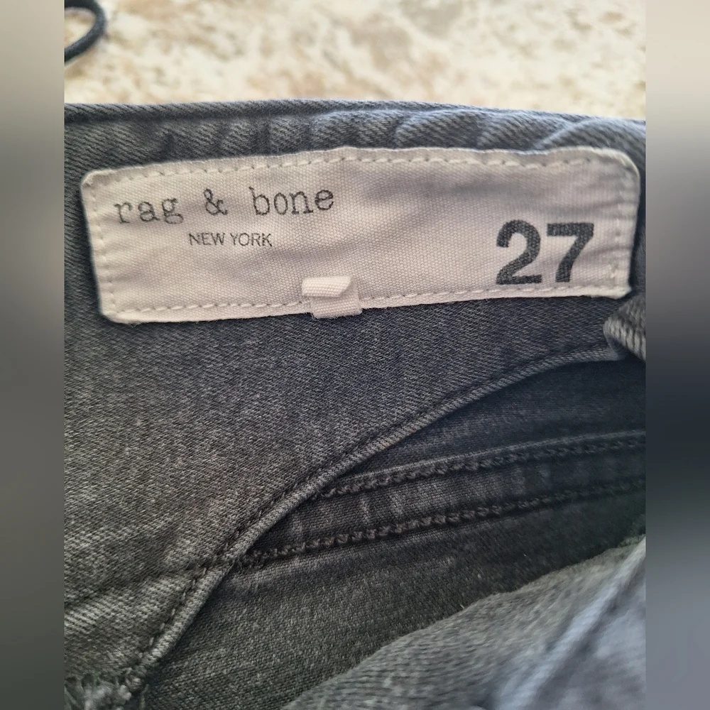 Rag & Bone Penton Pant in Black skinny jeans Snap buttoned frontal flap size 27 - Picture 3 of 7